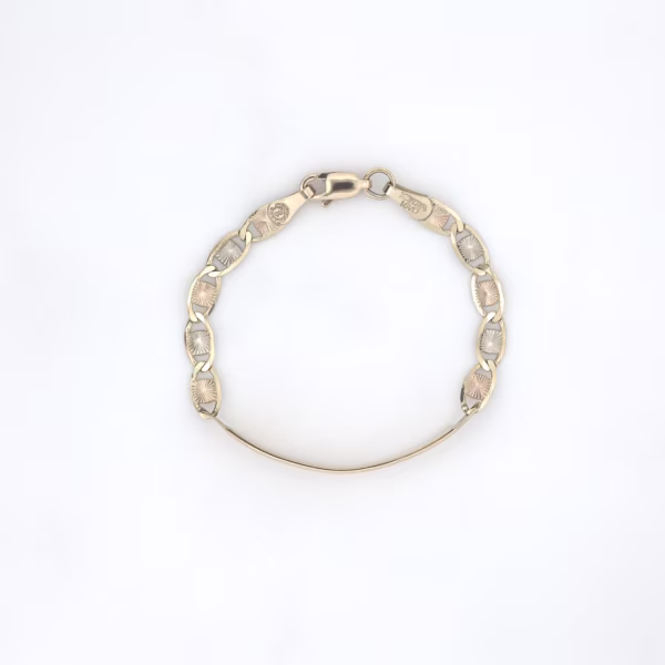 pulso valentina con placa oro 10k Clic oro