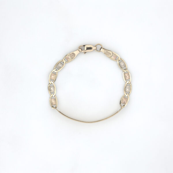 pulso valentina con placa oro 10k Clic oro