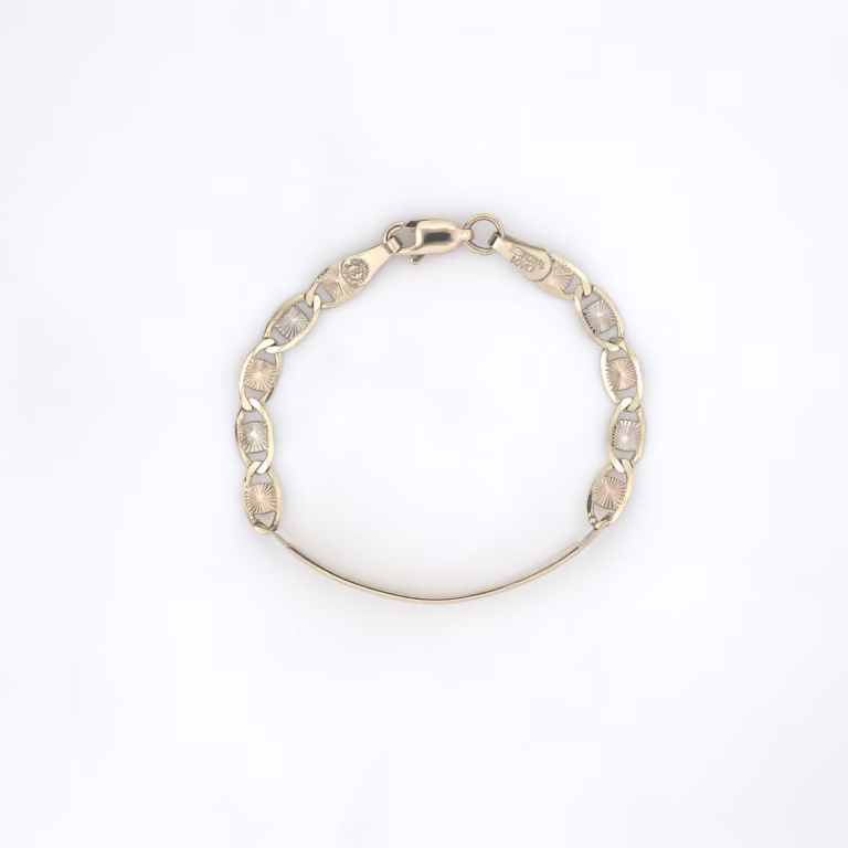 pulso valentina con placa oro 10k Clic oro