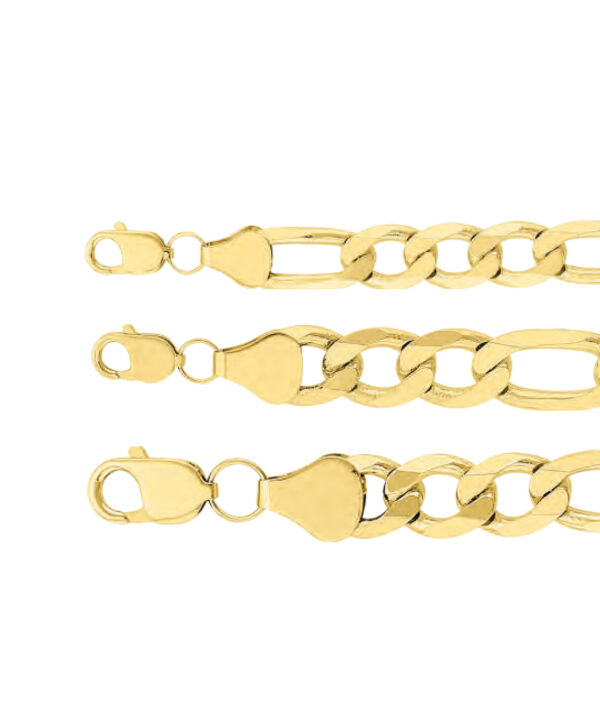 cadena fígaro plana oro 10k Clic