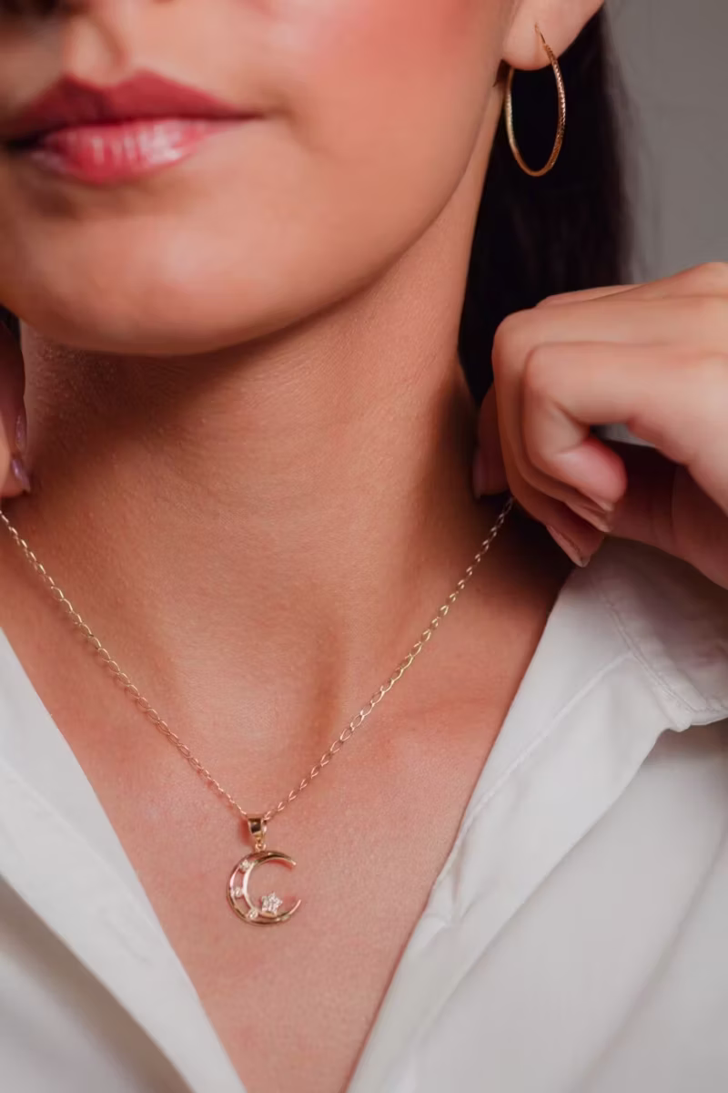 `Joyería de oro y plata al mayoreo collar luna